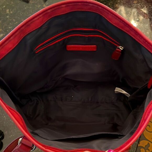 *Tommy Hilfiger* Ruby Red Monogram Shopper Handbag Tote - Picture 4 of 14